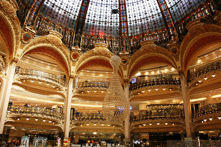 Galerías Lafayette, Lafayette, arcos, bóveda, París