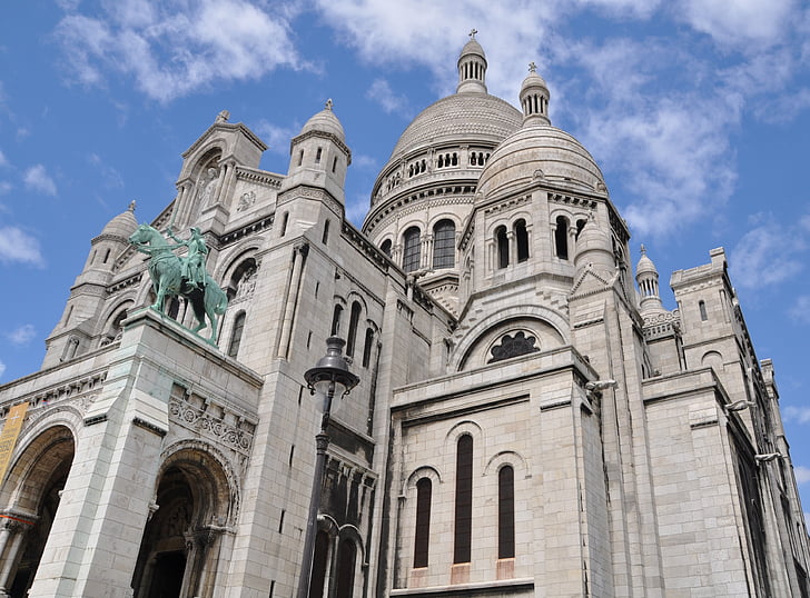 Sacre coeur, Montmartre, Paris, Frankrike, kirke, basilikaen, steder av interesse