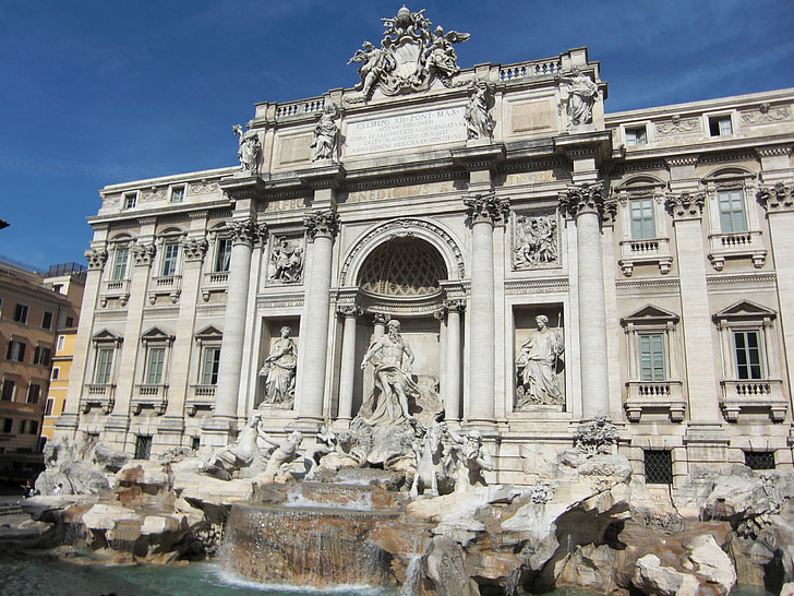 Trevi-fontænen, Rom, Italien, Fontana di trevi, springvand, arkitektur, roman