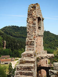 Château, Ruin, Moyen-Age, nature, mur, paysage, Château de chevalier
