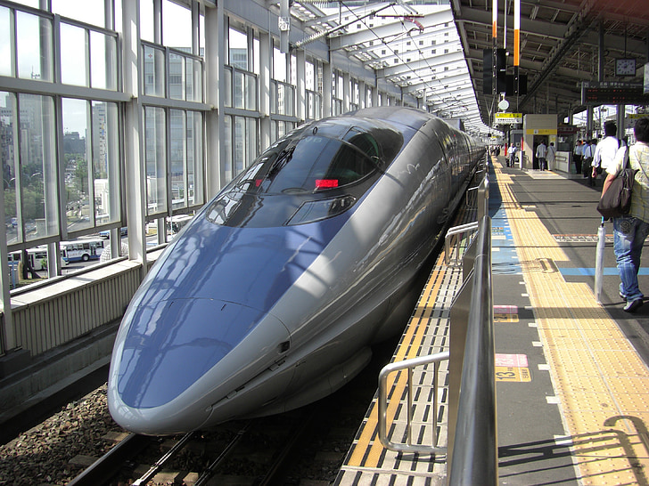 prik toget, toget, Nozomi, Japan, togstationen, 500-serien
