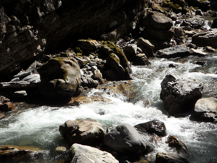 mountain stream, allgäu, breitach, scree, rock, flow, water