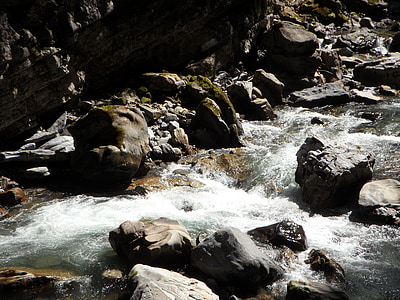 ruisseau de montagne, Allgäu, Breitach, éboulis, Rock, flux, eau