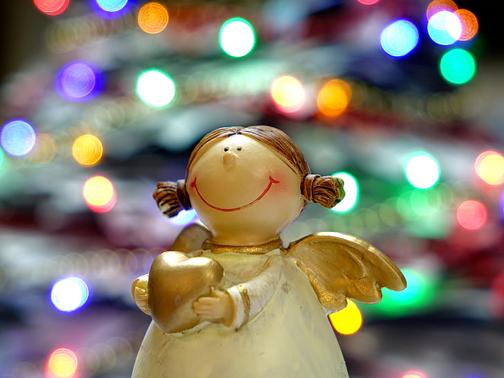 înger, Figura, figura de Crăciun, Crăciun, decor de Crăciun, sărbătoare, iluminat