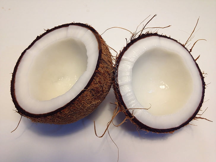 кокосове, продукти харчування, гастрономія, білий, фрукти, два об'єкти, здорове харчування