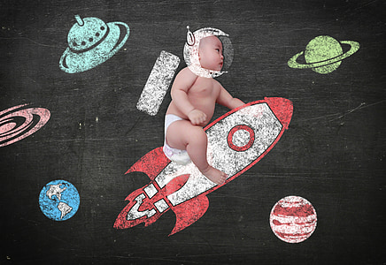 космонавтів, Африка Ханх сім'ї, астронавт, дошці, дитина