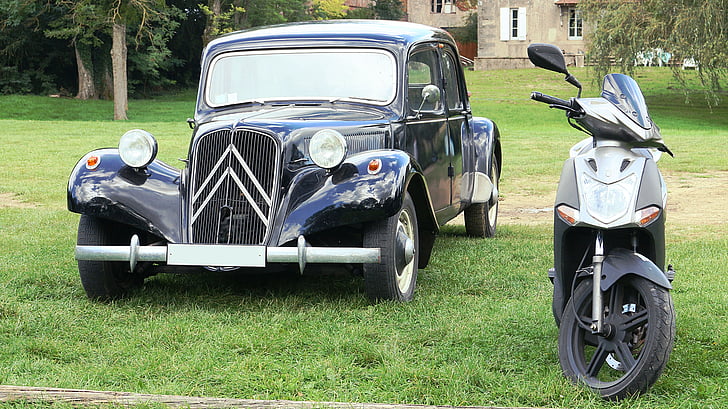 l'automòbil, negre, tracció, Citroën, cotxe, ex, col·lecció