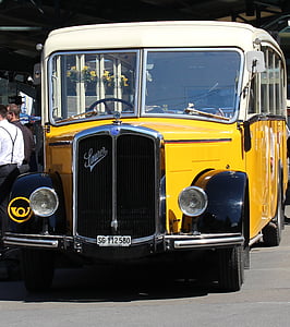 postauto, thuở xưa, xe buýt, Swiss post