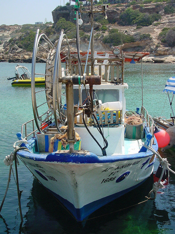 Кипър, лодка, крайбрежие, море