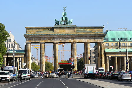 Berlim, portão de Brandemburgo, Marco, arquitetura, locais de interesse, atração turística