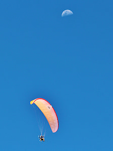Paraglider, motor-zweefvliegtuigen, paragliding, zomer, hemel, vliegen, float