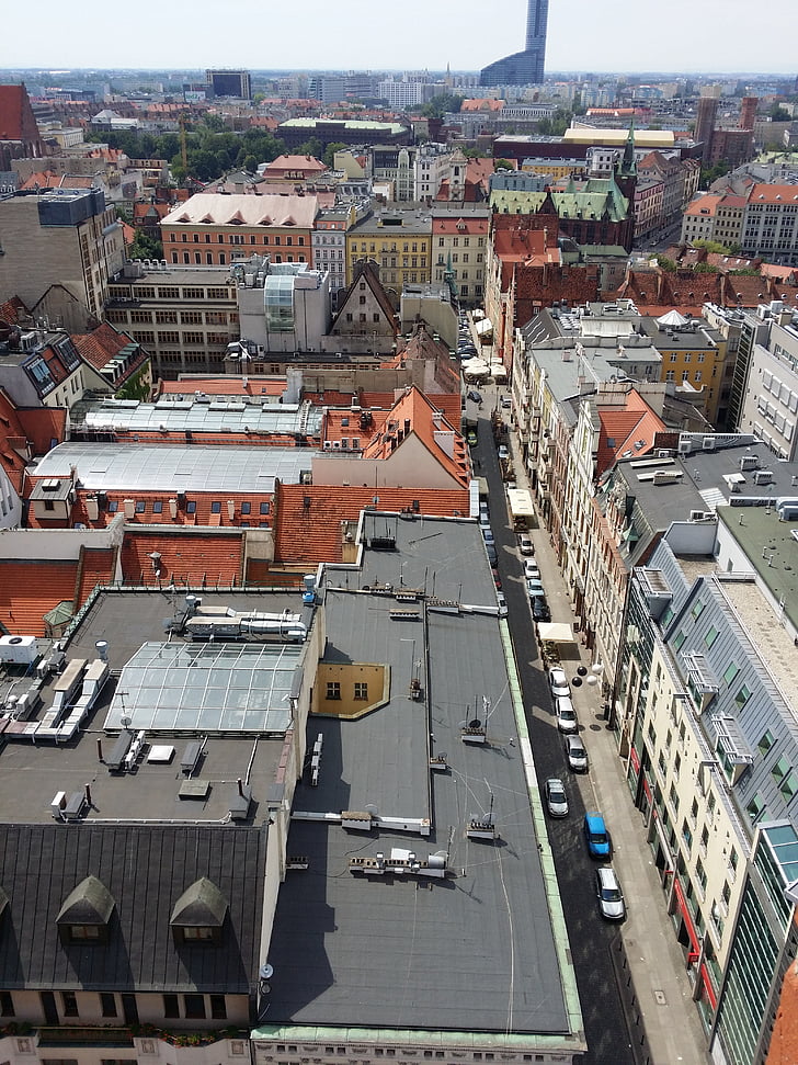град, Вроцлав, архитектура, сгради, Полша, центъра на града, панорама на града