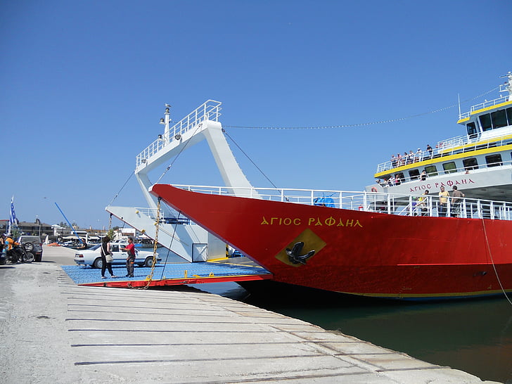 Grecia, ferry griego, Puerto, de la nave, Puerto, ferry