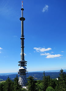 Ox-hoofd, Fichtelgebirge, transmissie toren, hemel, blauw, landschap, visie