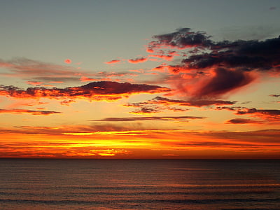 Sunrise, Sunset, päike, vee, pilve, Ocean, Sea