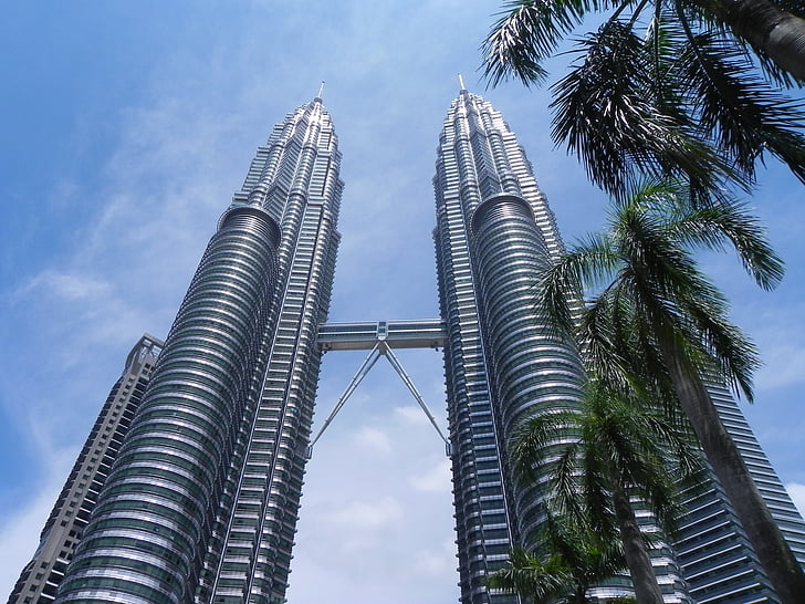 Petronas, twin towers, mal, Maleisië, Kuala, Lumpur, het platform