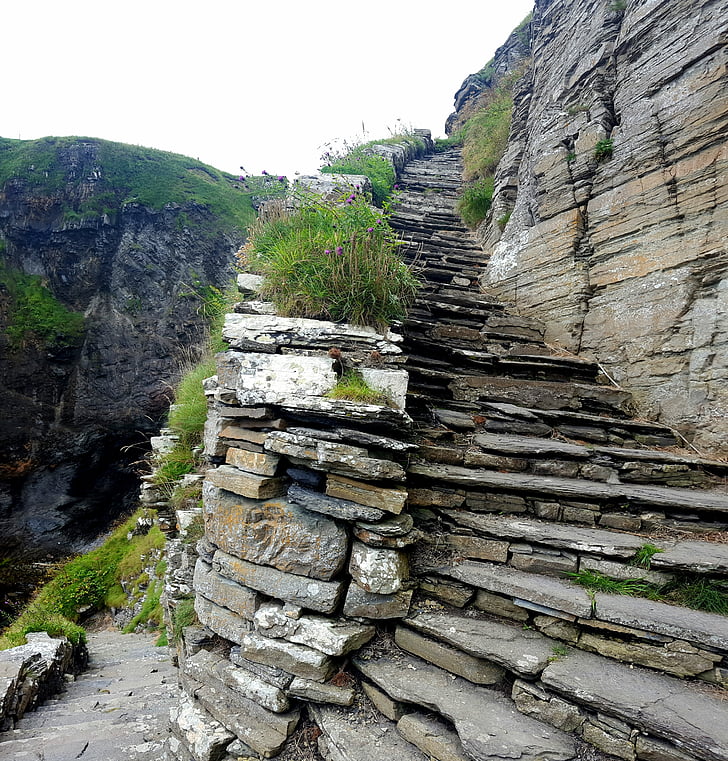 escales, passos, turó, pedra, vell, història