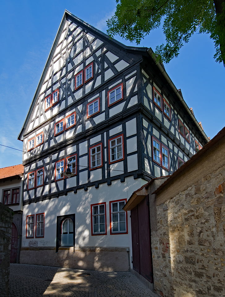 Erfurt, Tīringenes federālā zeme Vācijā, Vācija, Vecrīgā, vecā ēka, interesantas vietas, ēka