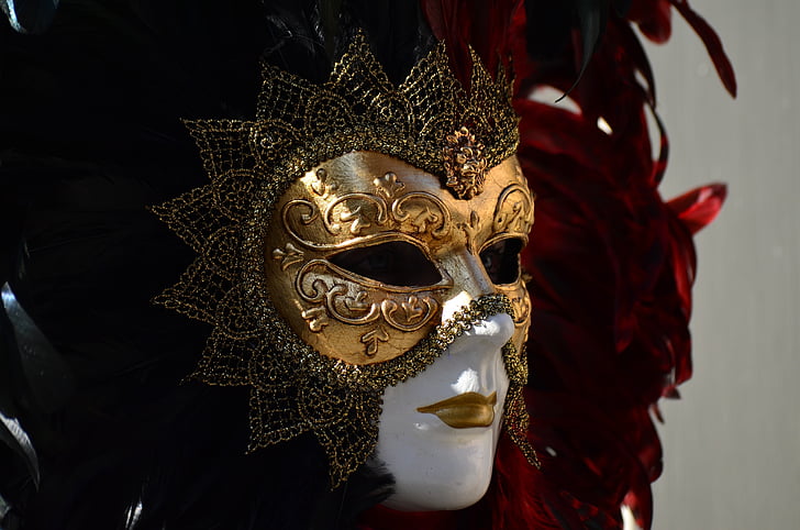 Schwäbisch hall, hallia venezia, cara, Carnaval, máscara, painel de, vestido