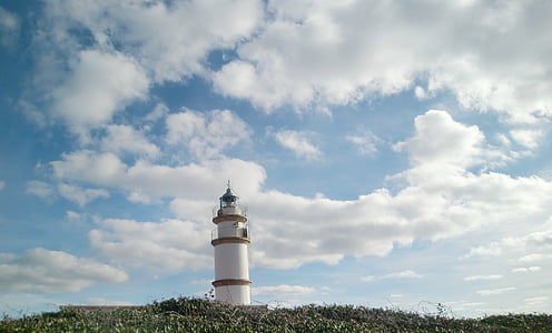 lighthouse, sky, clouds, mood