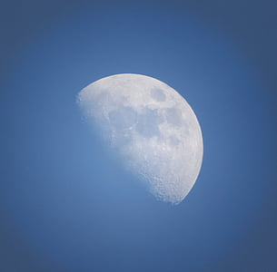 Луната, ден на Луната, детайли, кратери, лунната повърхност, небе, Планетите Луната