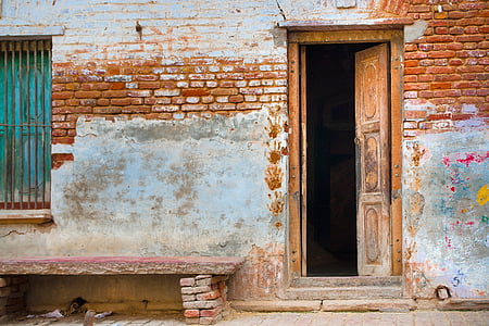 Ασία, ταξίδια, Ινδία, αρχιτεκτονική, σπίτι, εμπρός, πόρτα