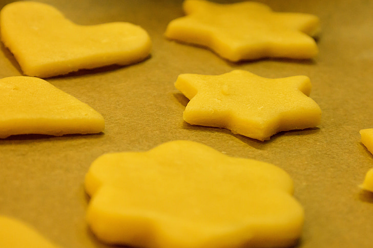 cookie, biscuit, dough, raw, star, christmas, christmas biscuits