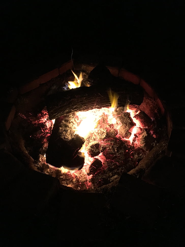foc de campament, foc, pou de foc, cremar, foc - fenomen natural, flama, nit