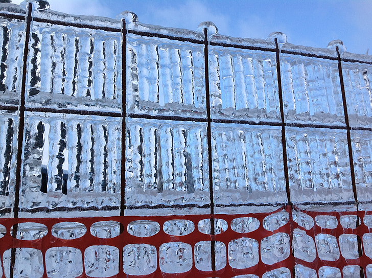 паркан, заморожені, лід, холодної, взимку, Крижані, Сніжне