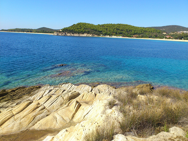 Toroni, réservé (e), Rock, eau, océan, Halkidiki, Grèce