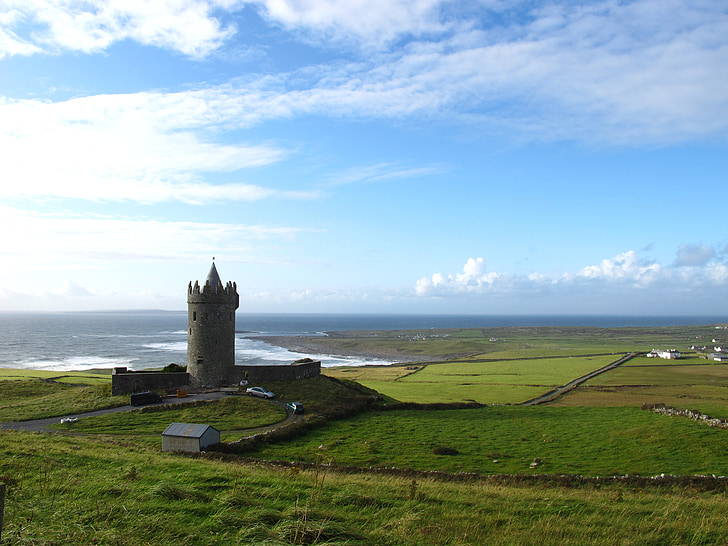 Írország, vár a tenger, torony, Castle, híres hely, Fort, történelem