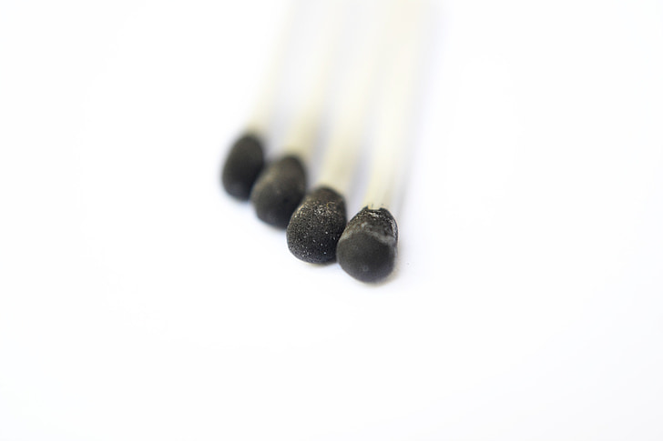 matches, sticks, thin, longs, wooden, black, white