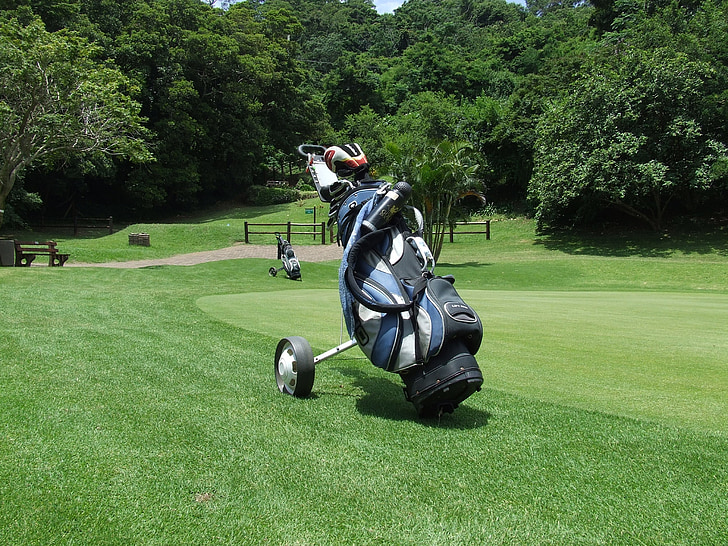γκολφ, τσάντα γκολφ, μάθημα, γκολφ, πράσινο, το καλοκαίρι