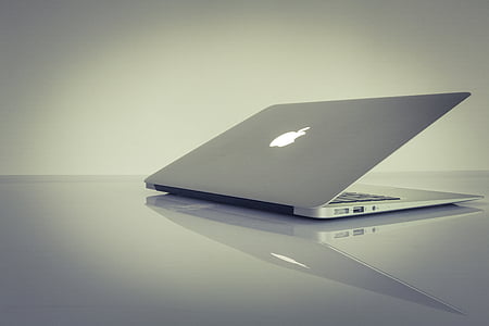 přenosný počítač, zápisník, počítač, Mac, Jablko, MacBook air, minimální