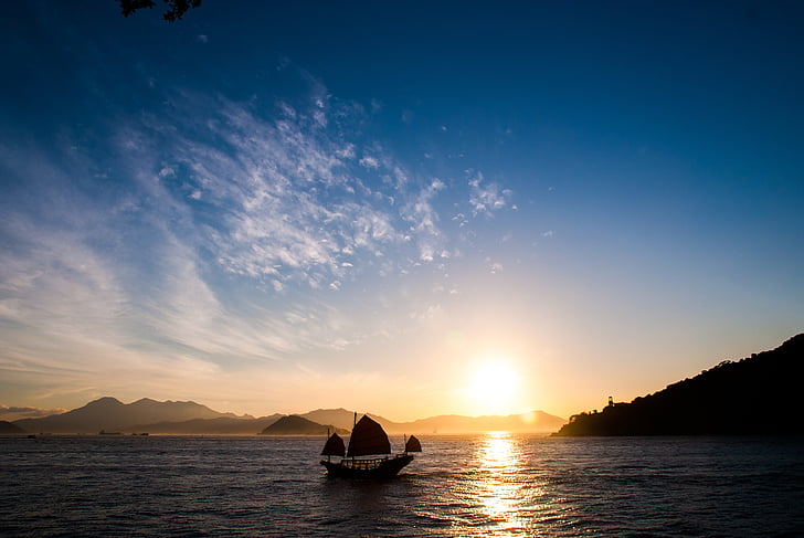 πανί, βάρκα, Ήλιος, φωτογραφία, στη θάλασσα, Ωκεανός, νερό