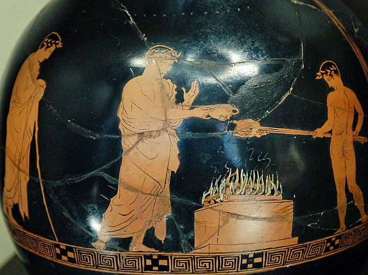 Grec, poterie, dieux, Archéologie, céramique, antique