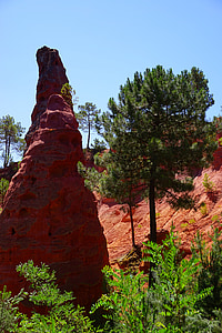 Pinnacle, рок, охра скали, Русийон, червен, червеникаво, светъл