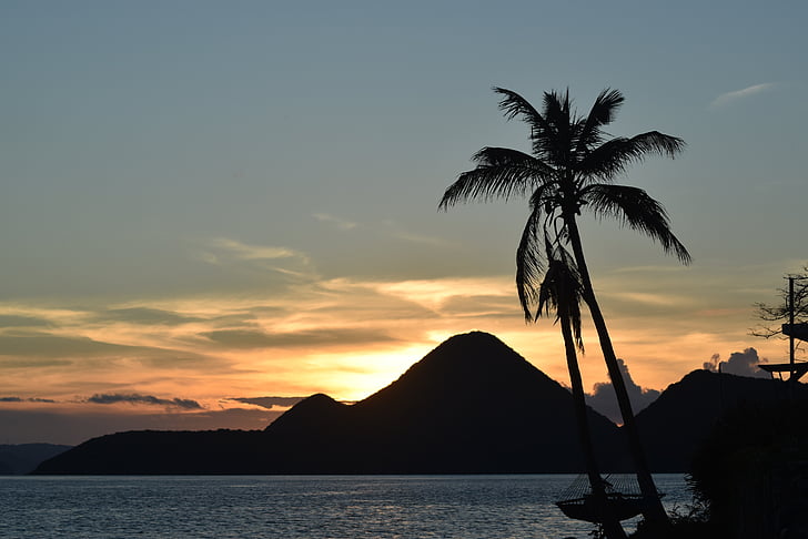 Britské Panenské ostrovy, Tortola, Západ slunce, Karibská oblast, oceán, Tropical, ráj