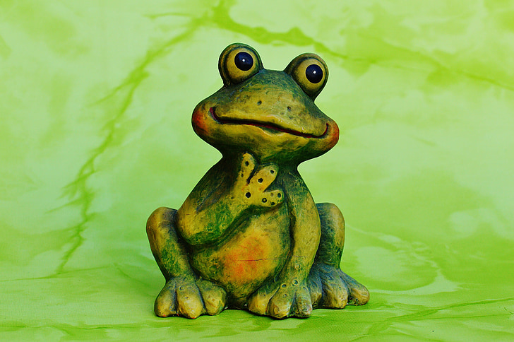 grenouille, Figure, drôle, vert, animal, mignon, Sweet