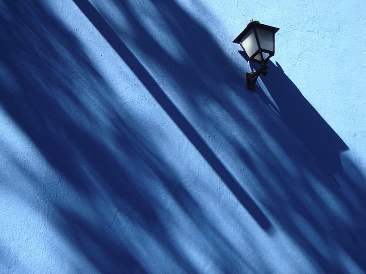 blue, lantern, house