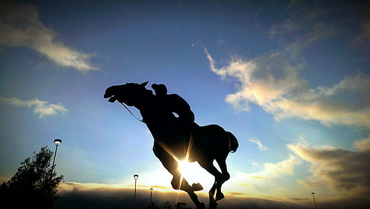 horse, horse riding, rider, sculpture, monument, landmark, statue
