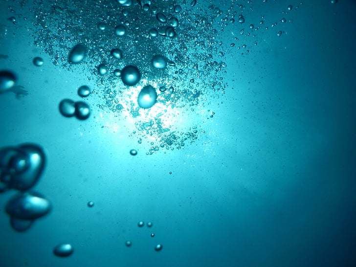 clar, sota l'aigua, l'aigua, bombolles d'aigua, gota, líquid, fons