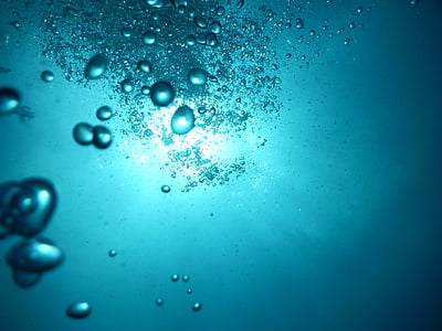 skaidrs, zemūdens, ūdens, ūdens burbuļi, kritums, šķidrums, foni