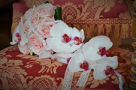 Vestuvės, puokštė, Romantizmas, gėlės, balta, grynumas, vestuvių foto