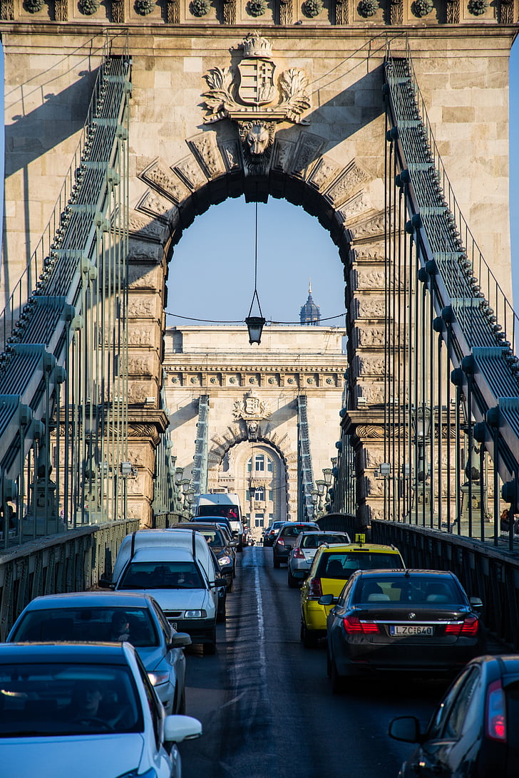 Bridge, Budapest, arkitektur, elven, Ungarn, Donau, bygge