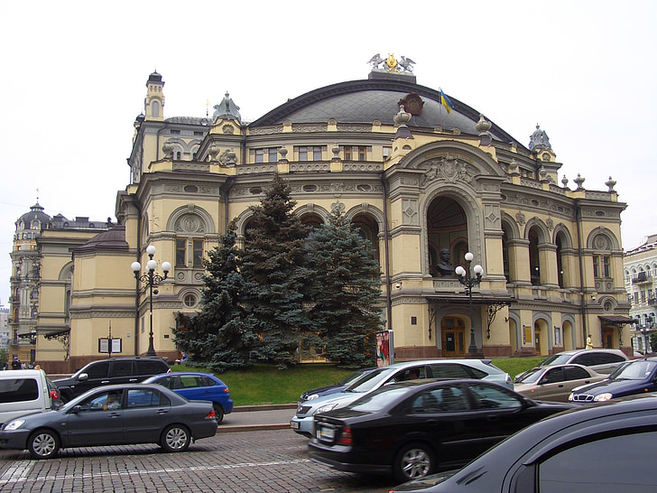 Oper, Haus, Gebäude, Kiew, Architektur, Wahrzeichen, Reisen