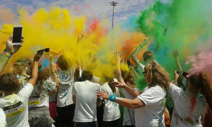 barevné, strana, colorrun