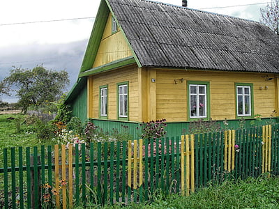 Belarus, hus, hjem, arkitektur, natur, uden for, landdistrikter