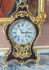 clock, grandfather clock, time, golden, table clock, time of, old