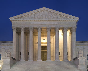 Corte Suprema de justicia, edificio, Estados Unidos, Washington, arquitectura, al atardecer, Justicia